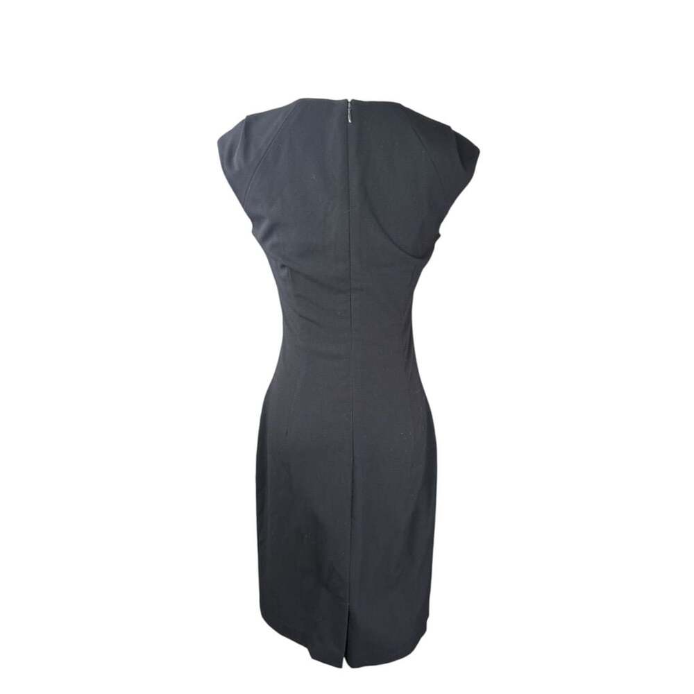 Calvin Klein Black Ruched Side Sheath Sleeveless Midi Dress Size 2 - Picture 2 of 5